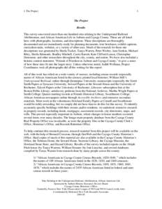 Auburn /  New York / Harriet Tubman / Slocum and Hannah Howland House / Sherwood /  New York / Jerry Rescue / Auburn / Sennett Federated Church and Parsonage / Underground Railroad / Milton Sernett / Cayuga County /  New York / New York / Belt-Gaskin House