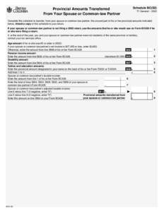 Schedule BC(S2)  Provincial Amounts Transferred From Your Spouse or Common-law Partner  T1 General – 2002