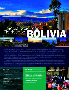 Social Sciences Fieldschool BOLIVIA  +0%+*čƫƫ6Čƫ+(%2%ƫđƫ