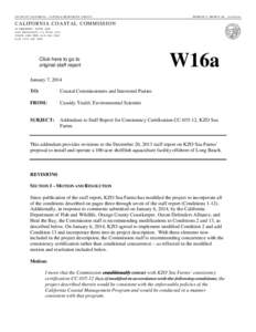 California Coastal Commission Staff Report and Recommendation Regarding consistency Certification No. CC[removed]KZO SeaFarms, Los Angeles County)