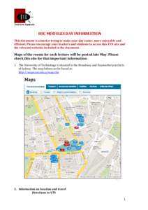 HSC MODULES DAY INFORMATION This document is aimed at trying to make your day easier, more enjoyable and efficient. Please encourage your teachers and students to access this ETA site and the relevant websites included i
