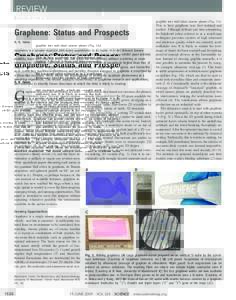 REVIEW Graphene: Status and Prospects A. K. Geim Graphene is a wonder material with many superlatives to its name. It is the thinnest known material in the universe and the strongest ever measured. Its charge carriers ex