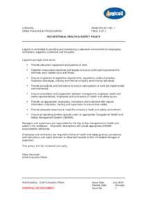 LOGICOIL OH&S POLICIES & PROCEDURES OH&S POLICY NO. 1 PAGE 1 OF 1