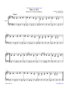 Sheet Music from www.mfiles.co.uk  Ode to Joy Ludwig van Beethoven Arr. Jim Paterson