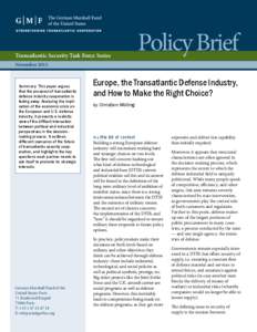 Transatlantic Security Task Force Series  Policy Brief November 2013
