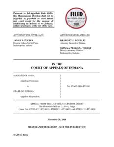 Pursuant to Ind.Appellate Rule 65(D), this Memorandum Decision shall not be regarded as precedent or cited before any court except for the purpose of establishing the defense of res judicata, collateral estoppel, or the 