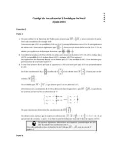 Exercice 1 Partie A −−→ 1 −−→ 1. On peut utiliser ici le théorème de Thalès pour prouver que BU = BS et ainsi construire le point. 3 Pour cela considérons le triangle SOB.