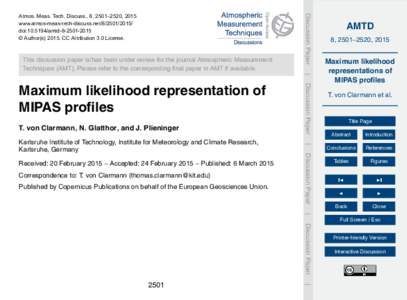 Optimal estimation / Intergovernmental Panel on Climate Change / Kernel / Maximum likelihood / Statistics / Structure / Science / Inverse problems / Remote sensing / Estimation theory