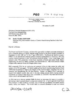 The Procter & Gamble Company Genersi Of&es 2 P&G Plaza, Cincinnati, Ohio[removed]November l&2005 Division of Dockets Management (HFA-305)