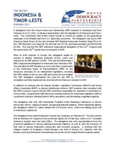 TRIP REPORT:  INDONESIA & TIMOR-LESTE FEBRUARY 2011