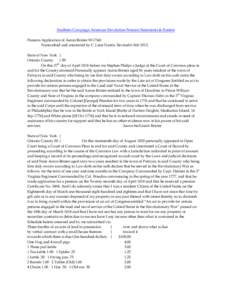 Southern Campaign American Revolution Pension Statements & Rosters Pension Application of Aaron Brister W17341 Transcribed and annotated by C. Leon Harris. Revised 6 Feb[removed]State of New York } Ontario County } SS