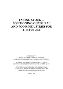 Taking stock - Positioning our rural and food industries for the future