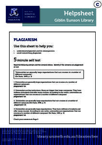 C  Helpsheet Giblin Eunson Library  PLAGIARISM