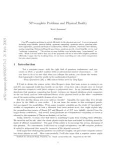 Computational complexity theory / Complexity classes / Quantum computing / Theoretical computer science / Mathematical optimization / Quantum algorithm / NP / P versus NP problem / BQP / PP / Low / Time complexity