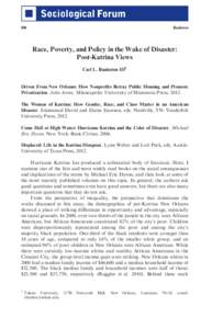 Atlantic hurricane season / Hurricane Katrina / New Orleans / Federal Emergency Management Agency / The Times-Picayune / Criticism of government response to Hurricane Katrina / New Orleans diaspora / Greater New Orleans / Louisiana / Geography of the United States