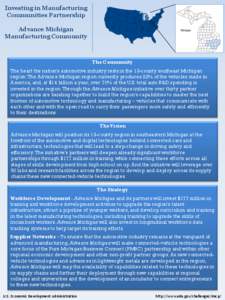 Investing in Manufacturing Communities Partnership Advance Michigan Manufacturing Community