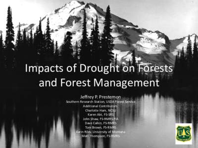 Impacts of Drought on Forests and Forest Management