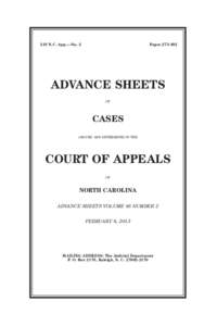 210 N.C. App.—No. 2  Pages[removed]Judicial Standards Commission Advisory Opinions
