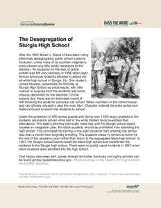 Desegregation / Law / History of the United States / Education in the United States / Sturgis High School / Sturgis /  Kentucky / Brown v. Board of Education