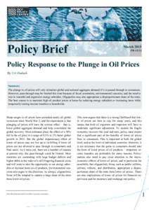 Policy Brief  March 2015 PBPolicy Response to the Plunge in Oil Prices