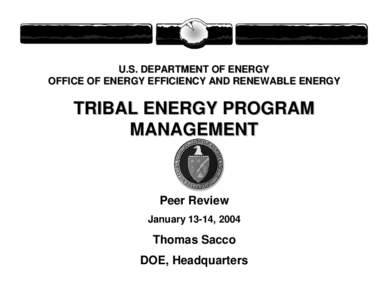 Tribal Energy Program Management