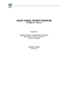 SHORT RANGE TRANSIT PROGRAM FY[removed] – [removed]Prepared by:  Regional Public Transportation Authority