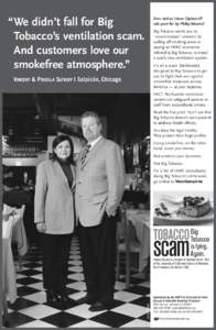 Ever notice those Options® ads paid for by Philip Morris? “ We didn’t fall for Big Tobacco’s ventilation scam. And customers love our