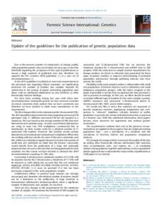 Update of the guidelines for the publication of genetic population data