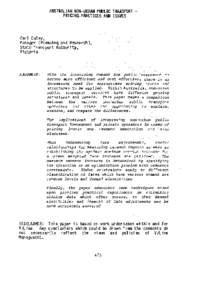 AUSTRALIAN NON-URBAN PUBLIC TRANSPORT PRICING PRACTICES AND ISSUES  Carl Dal ey, Manager (Pl anni ng and Research l, State Transport Authority, Victoria