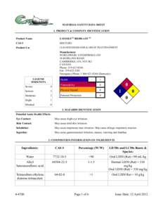 MATERIAL SAFETY DATA SHEET 1. PRODUCT & COMPANY IDENTIFICATION Product Name EATOILSTM BIOBLAST TM
