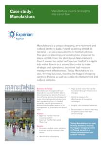 Case study: Manufaktura Manufaktura counts on insights into visitor flow