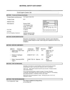 MATERIAL SAFETY DATA SHEET  Total Organic Carbon Std. SECTION 1 . Product and Company Idenfication  Product Name and Synonym: