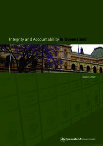 Integrity and Accountability in Queensland  August 2009 Discussion paper only