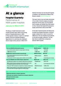 At a glance Hospital Quarterly: Performance of NSW public hospitals January to March 2011