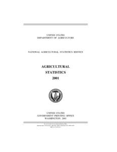 UNITED STATES DEPARTMENT OF AGRICULTURE NATIONAL AGRICULTURAL STATISTICS SERVICE  AGRICULTURAL