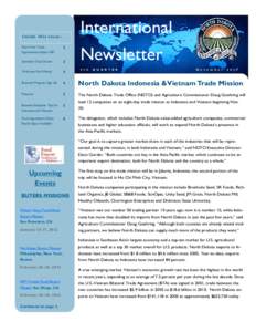 Inside this issue: New Free Trade Agreements Impact ND 2