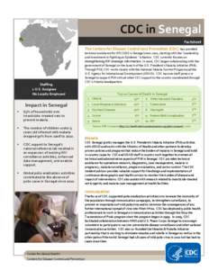 CDC in Senegal  HIV/AIDS Factsheet The Centers for Disease Control and Prevention (CDC) has provided