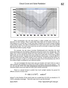 Cloud Cover and Solar Radiation  Many homeowners now use solar panels to collect sunlight and convert it into electricity on their rooftops. This is a good idea when there are no clouds in the sky, but what happens on a 