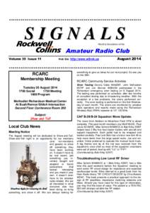 *********************************************************************  SIGNALS Monthly Newsletter of the  Amateur Radio Club