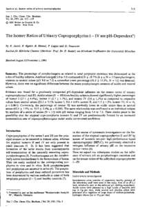 Jacob el al.: Isomer ratios of urinary coproporphyrins  115 Eur. J. Clin. Chem. Clin. Biochem. Vol. 29, 1991, pp[removed]