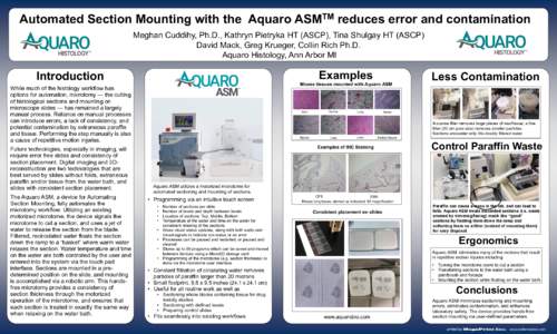 Automated Section Mounting with the Aquaro  TM ASM  reduces error and contamination