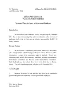 For discussion on 19 December 2011 LC Paper No. CB[removed])  LEGISLATIVE COUNCIL