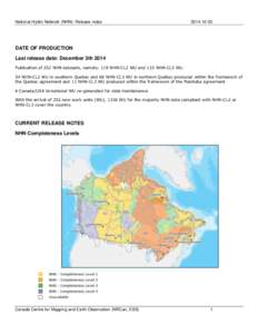 National Hydro Network (NHN): Release notes[removed]DATE OF PRODUCTION Last release date: December 3th 2014