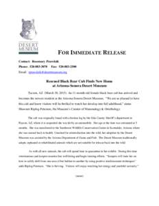 FOR IMMEDIATE RELEASE Contact: Rosemary Prawdzik Phone: Fax: 