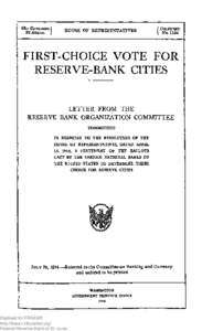 First-choice vote for reserve-bank cities.