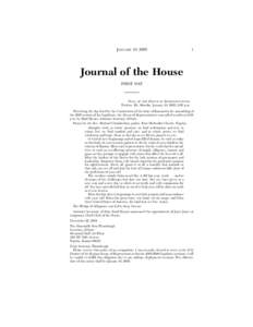 JANUARY 10, [removed]Journal of the House FIRST DAY