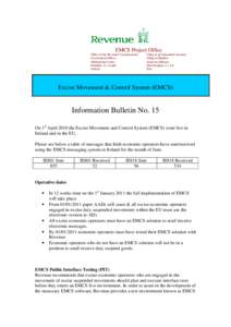 EMCS -  Information Bulletin No.15