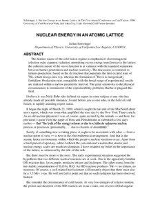 Environmental isotopes / Isotopes of hydrogen / Nuclear materials / Nuclear fusion / Phonon / Cold fusion / Helium-3 / Deuterium / Electronvolt / Physics / Chemistry / Nuclear physics