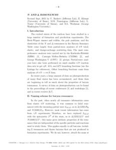 – 1–  N AND ∆ RESONANCES Revised Sept[removed]by V. Burkert (Jefferson Lab), E. Klempt (University of Bonn), M.R. Pennington (Jefferson Lab), L. Tiator (University of Mainz), and R.L. Workman (George