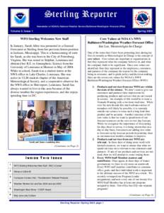Newsletter of NOAA’s National Weather Service Baltimore/Washington Forecast Office  Volume 4, Issue 1 Spring 2005